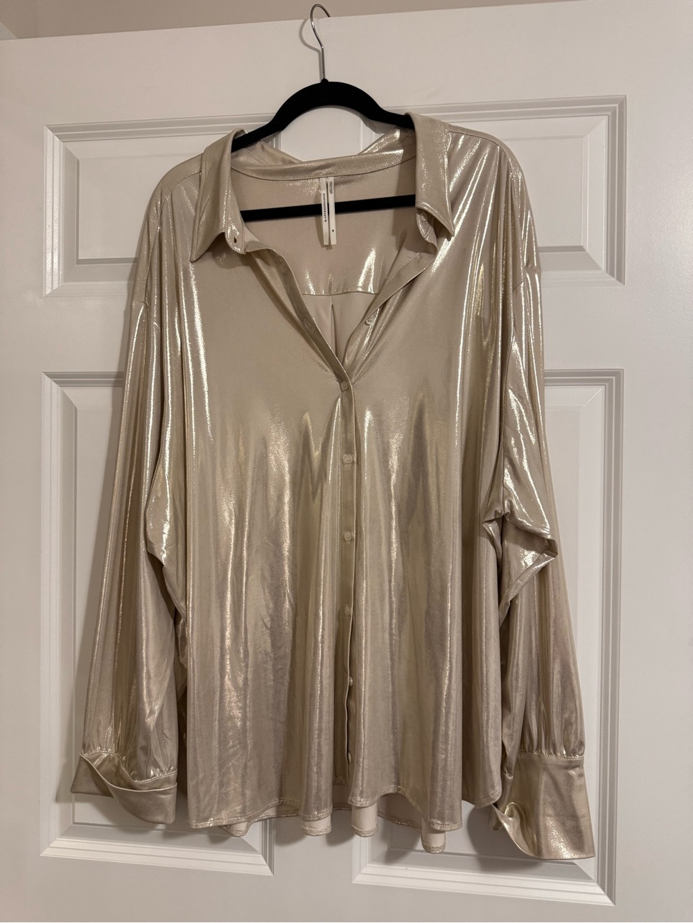 Anthropologie Shine Button-Down Shirt in Sand
